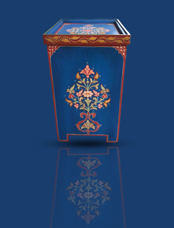 Moroccan Painted "Blue- Raspberry" Nightstand Table/ Andalusian Style.