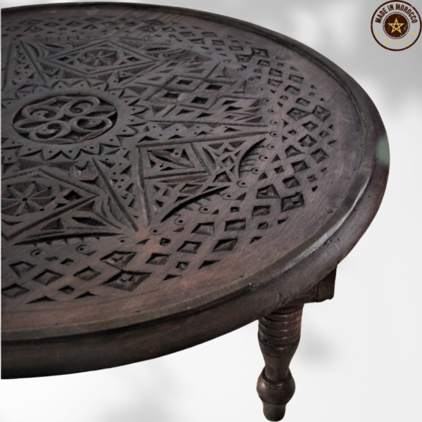 Moroccan Carved Mida Table With Legs/ Amazigh Style.