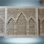 Moroccan Carved Wall Panel/ Arches And Pilars /Andalusian Style.