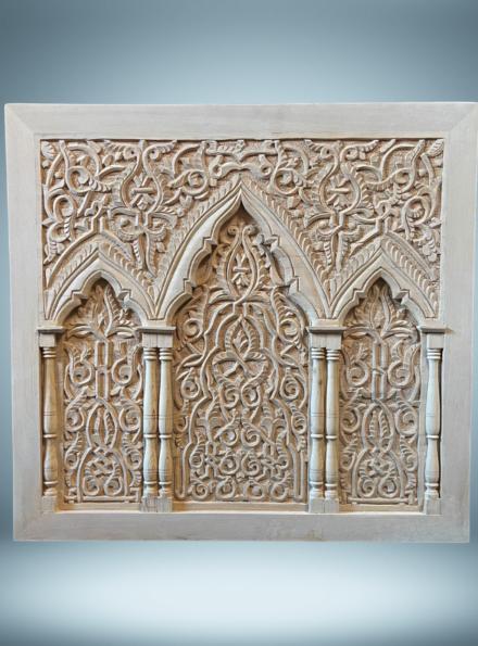 carved wood wall panel