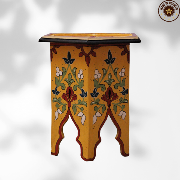 Moroccan Painted "Yellow - Lemon" Table / Andalusian Style.