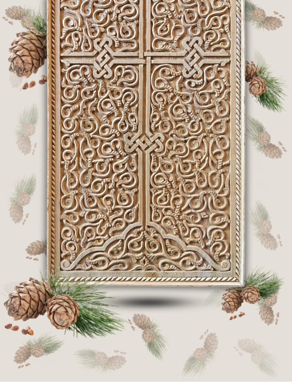 Moroccan Wall Carved Panel/ Floral motif / Andalusian Style.