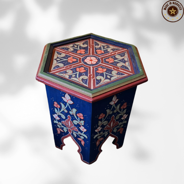 Moroccan Painted "Blue - Blue Raspberry" Table / Andalusian Style