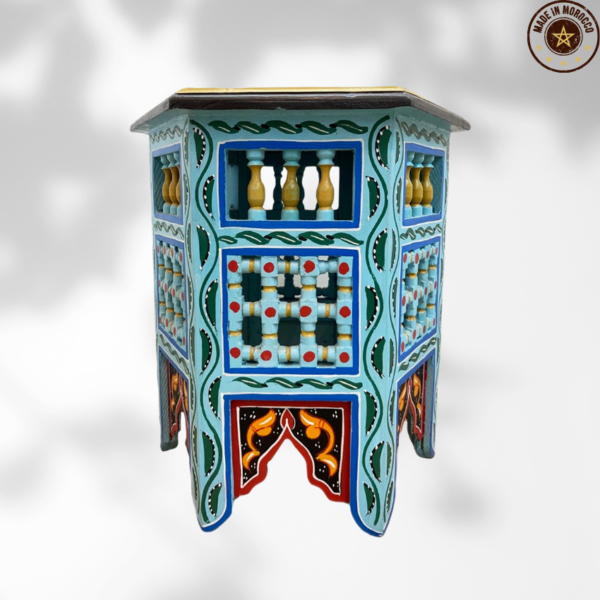 Moroccan "Blue-Blue Mojito" Table with Musharabi/ Andalusian Style