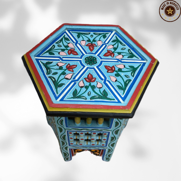 13 Flavor Variant painted Moroccan Table with Musharabi/ Andalusian Style.