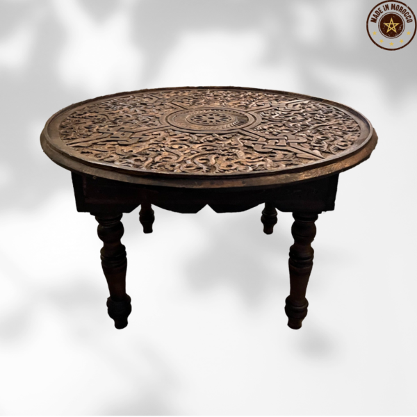 Moroccan Carved Table /Floral motif/ Andalusian style.