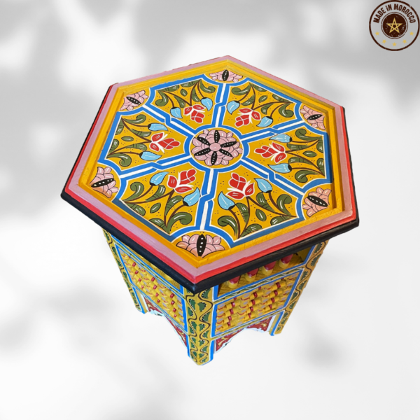 13 Flavor Variant painted Moroccan Table with Musharabi/ Andalusian Style.