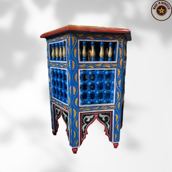 Moroccan "Blue - Raspberry" Table with Musharabi/ Andalusian Style.