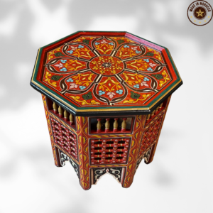 Moroccan "Red - Red Apple" Table with Musharabi/ Andalusian Style.