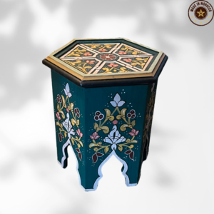 Moroccan Painted "Green-Green Squash" Table / Andalusian Style.