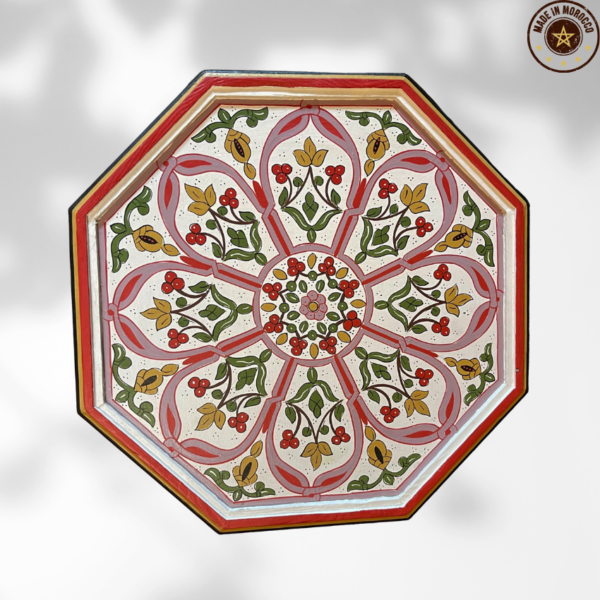 Moroccan "White - Guava" Table with Musharabi/ Andalusian Style.