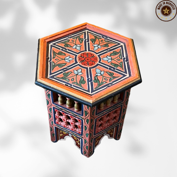 13 Flavor Variant painted Moroccan Table with Musharabi/ Andalusian Style.