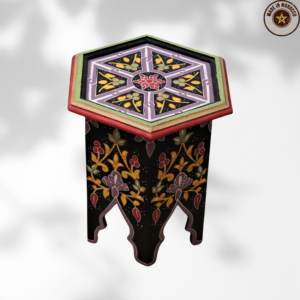 Moroccan Painted "Black - Black Berry" Table / Andalusian Style.