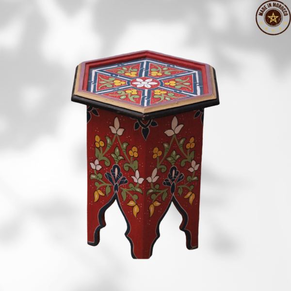 Moroccan Painted "Red - Red Apple" Table / Andalusian Style.