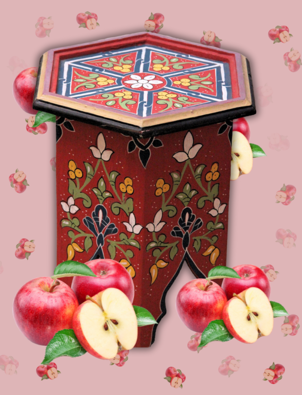 Moroccan Painted "Red - Red Apple" Table / Andalusian Style.