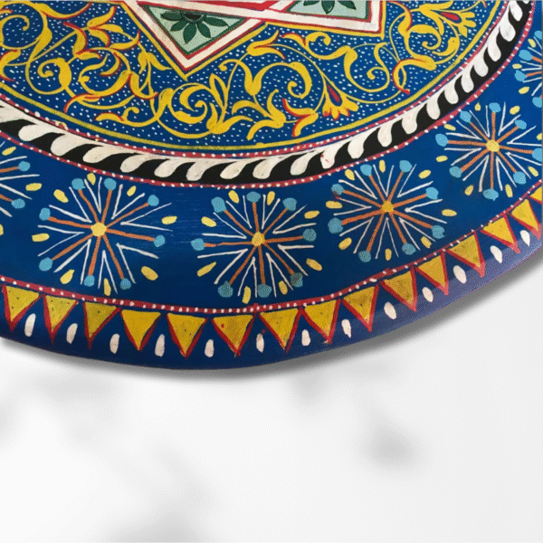 Moroccan Table Basse Painted Blue / Andalusian Style.