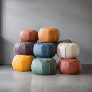 14 Flavor Variant Moroccan Leather Poof