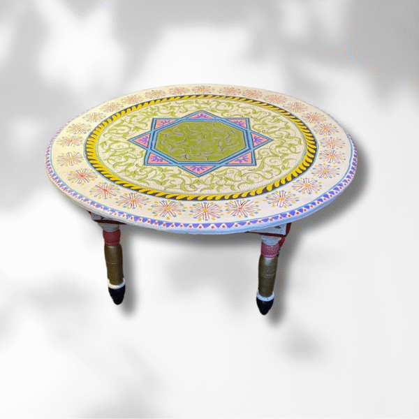 3 Flavor Variants Moroccan Painted Basse Table/ Andalusian Style.