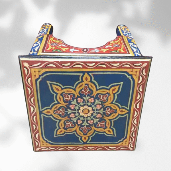 Blue Moroccan Wood Square Coffee Table / Andalusian Style.