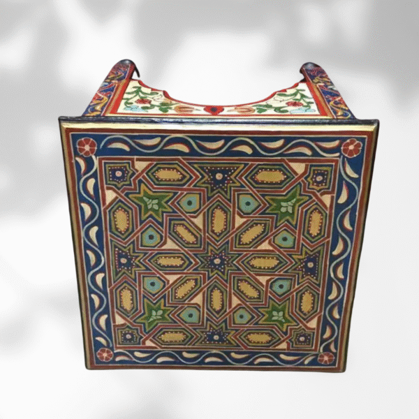 Blue Moroccan Wood Square Coffee Table / Andalusian Style.