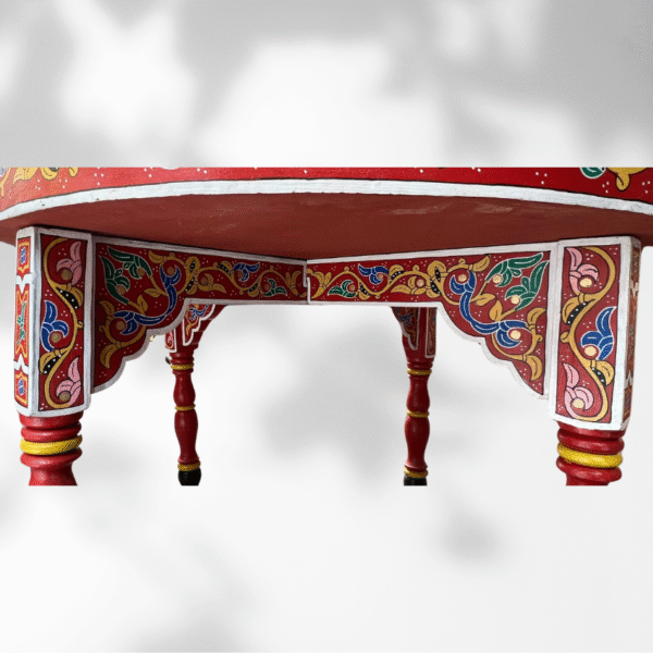 Mandala Table/ Moroccan Painted Mida Table With Rim and Legs/ Andalusian style.