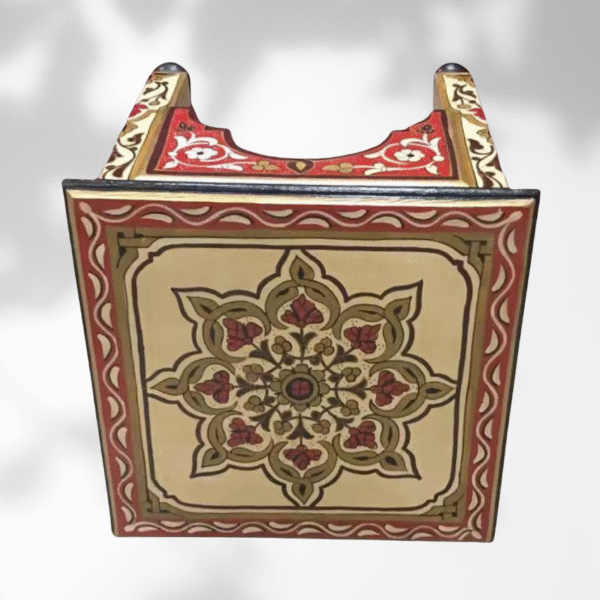 Beige Moroccan Wood Square Coffee Table / Andalusian Style.