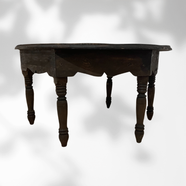 6-legged Moroccan Carved Coffee Table Round/ Dark Brown / Amazigh style.