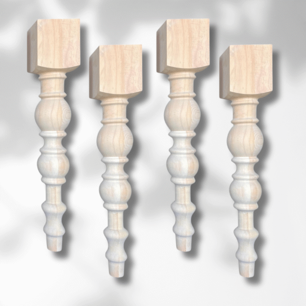 Sets of 4 DIY Redwood Table Legs, Turned Dining Table, Bar Table or Desk Legs