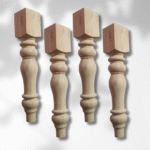 Sets of 4 DIY Redwood Table Legs, Turned Dining Table, Bar Table or Desk Legs
