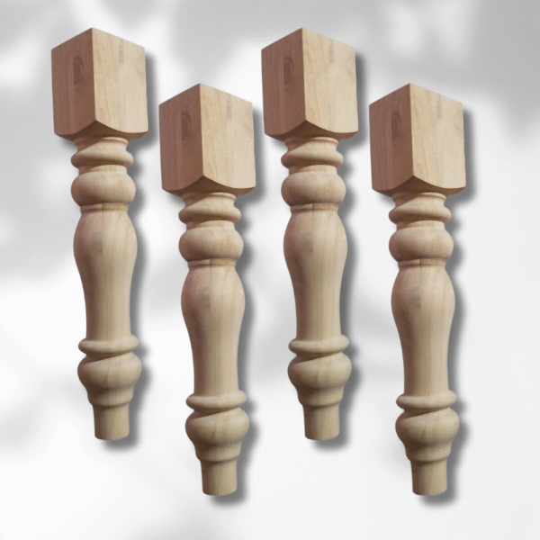 Sets of 4 DIY Redwood Table Legs, Turned Dining Table, Bar Table or Desk Legs