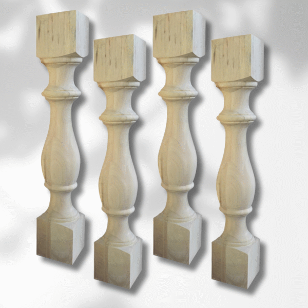 Sets of 4 DIY Redwood Table Legs, Turned Dining Table, Bar Table or Desk Legs