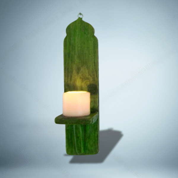 Set of 2 Moroccan Style Wood Wall Sconce's Candle Holders