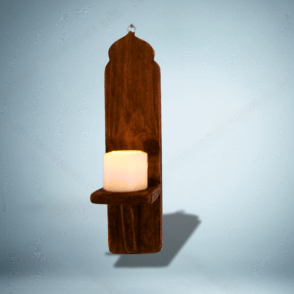 Set of 2 Moroccan Style Wood Wall Sconce's Candle Holders