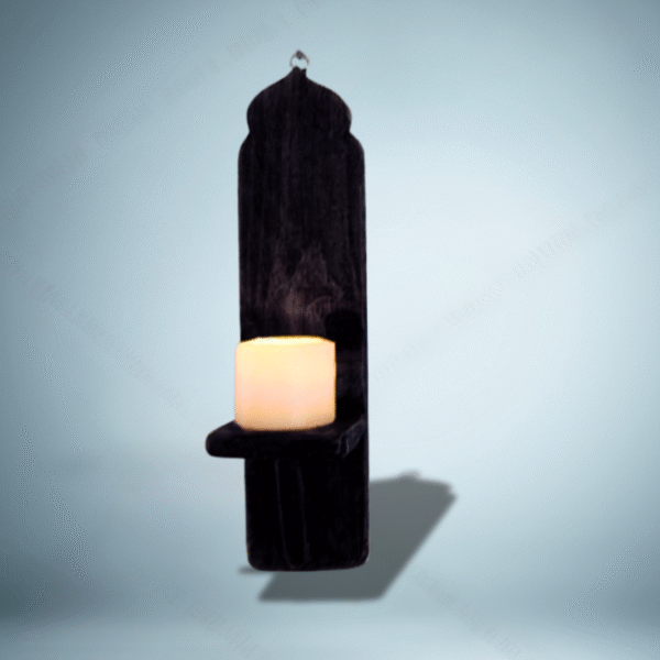 Set of 2 Moroccan Style Wood Wall Sconce's Candle Holders