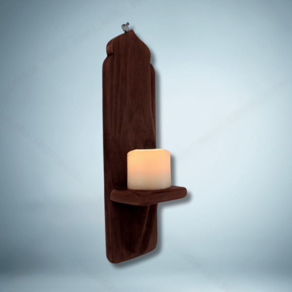 Set of 2 Moroccan Style Wood Wall Sconce's Candle Holders