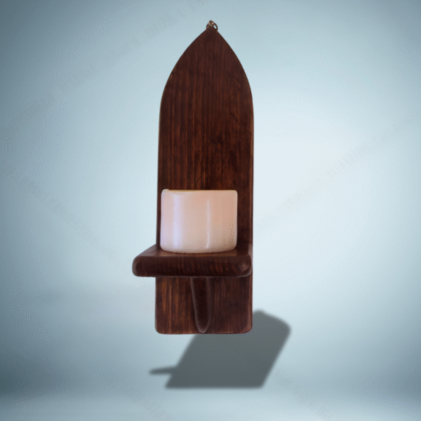 Set of 2 Moroccan Style Wood Wall Sconce's Candle Holders