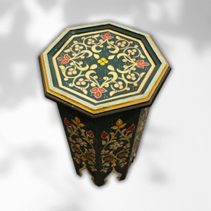 Painted Moroccan Octagon End Table 
