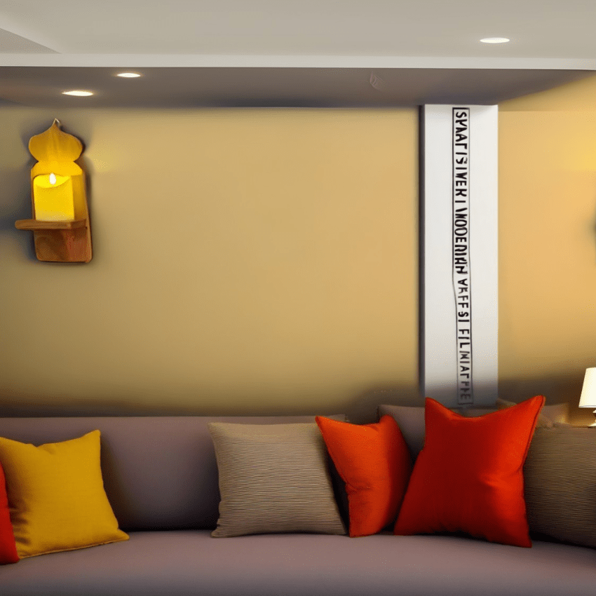 Wood Wall Sconce in a living room