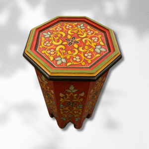 Painted Moroccan Octagon End Table 
