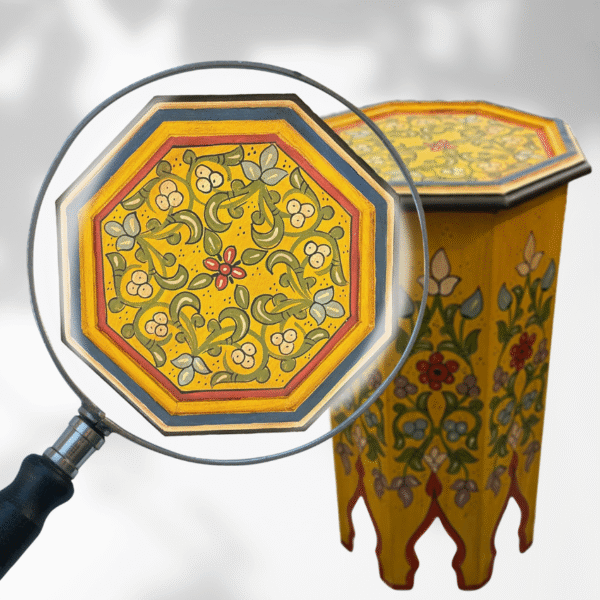 4 Flavor Variants Painted Moroccan Octagon End Table/ Andalusian Style.