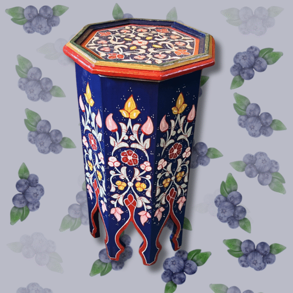4 Flavor Variants Painted Moroccan Octagon End Table/ Andalusian Style.