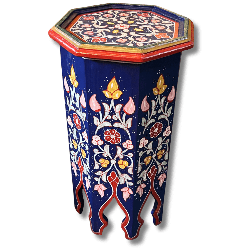 Moroccan Painted Octagon End Table