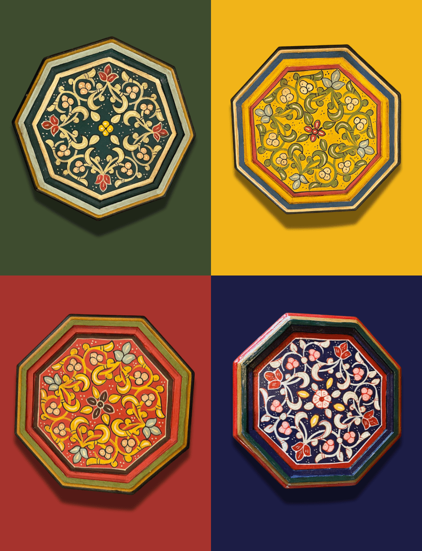 Painted Octagon End Table