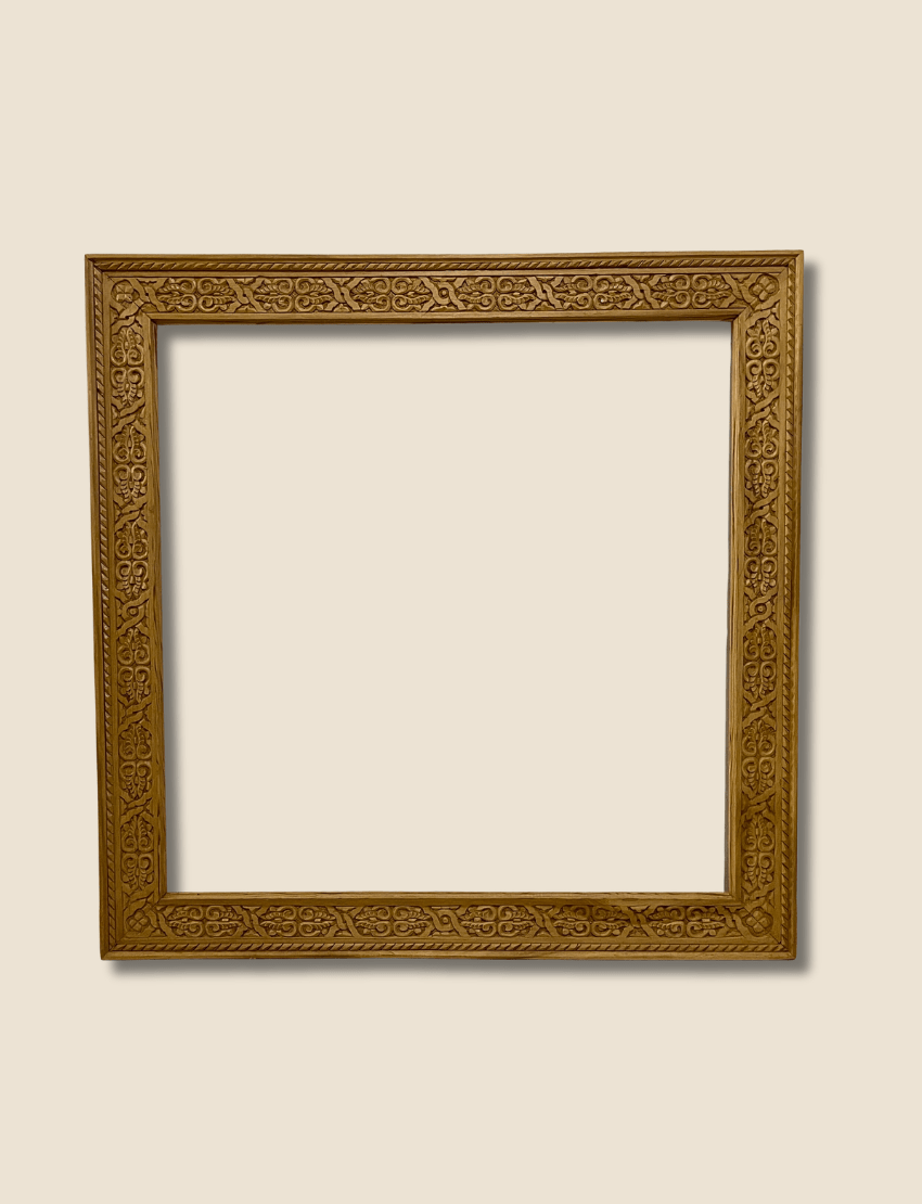 Hand-carved Moroccan Wood Frame made from cedar wood.