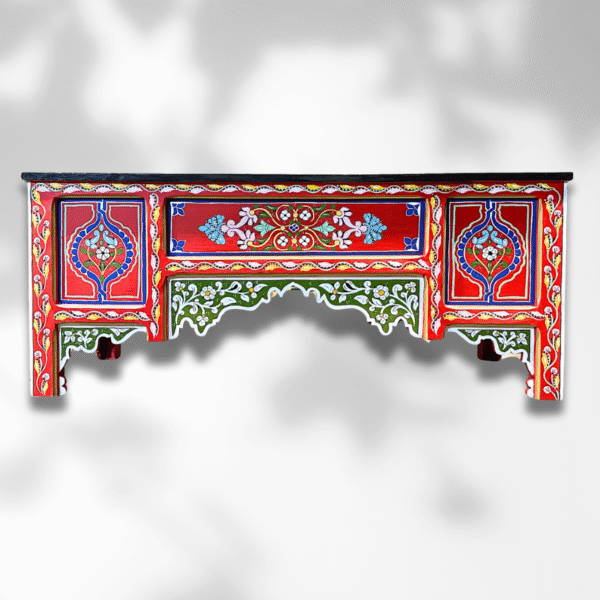 Boutabaa Crafts - Painted Moroccan Table console - Red.