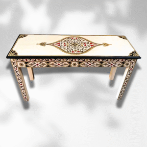 Boutabaa Crafts - Painted Moroccan Table console - Beige.