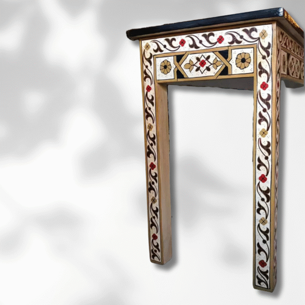 Boutabaa Crafts - Painted Moroccan Table console - Beige.