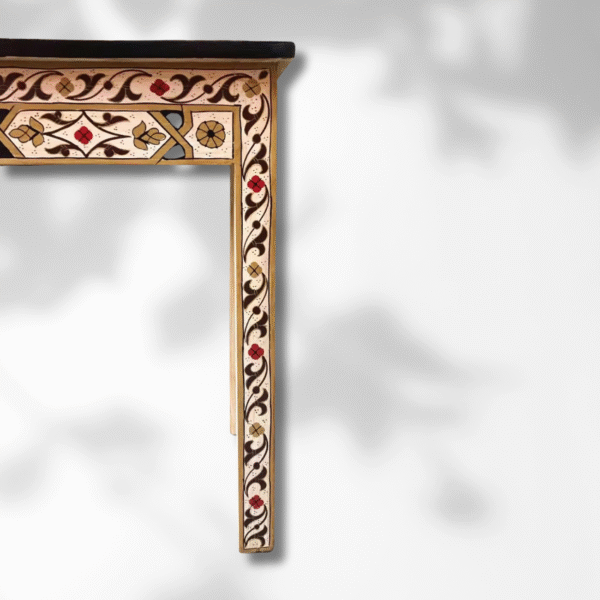 Boutabaa Crafts - Painted Moroccan Table console - Beige.