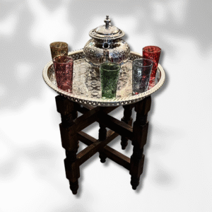 Boutabaa Crafts - Moroccan Folding Tea Table / Brass Tray Table