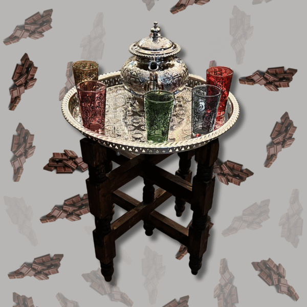 Boutabaa Crafts - Moroccan Folding Tea Table / Brass Tray Table